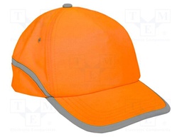 High-visibility cap; adjustable; orange; cotton,polyester