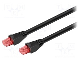 Patch cord; U/UTP; 6; Cu; PE; black; 60m; RJ45 plug,both sides