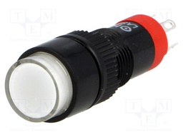 Switch: push-button; Pos: 2; SPDT; 0.5A/250VAC; 1A/24VDC; white
