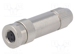 Connector: M8; female; PIN: 3; straight; shielded; for cable; plug