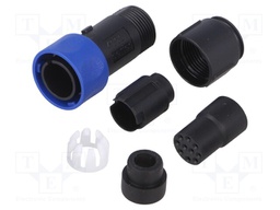 Connector: circular; plug; female; PIN: 10; w/o contacts; for cable