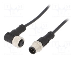 Cable: for sensors/automation; PIN: 4; M12-M12; 1m; plug; plug; 250V
