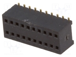 Socket; pin strips; female; PIN: 20; straight; 1.27mm; SMT; 2x10