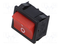 ROCKER; DPST; Pos: 2; OFF-ON; 10A/250VAC; red; RA4; Rcont max: 35mΩ