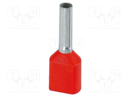 Tip: bootlace ferrule; insulated,double; copper; 1mm2; 8mm; tinned
