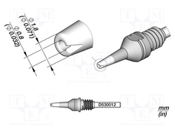 Tip: for desoldering irons; 1.8x0.8mm; JBC-DT530-A