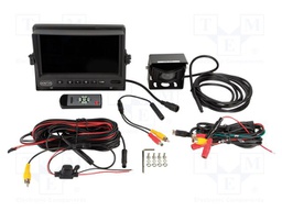 Rear view camera; 1024x600; 105°; black; 12VDC; 7"; Features: NTSC