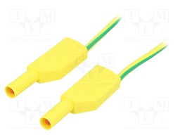 Test lead; PVC; 1m; yellow-green; 32A; Type: with 4mm axial socket
