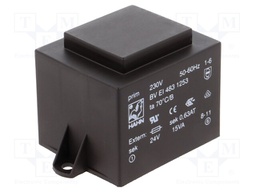 Transformer: encapsulated; 15VA; 230VAC; 24V; 625mA; Mounting: PCB