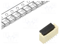 Connector: FFC/FPC; 30V; PIN: 10; vertical; SMT; tinned; 0.5A; LCP