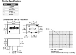 Converter: DC/DC; 1W; Uin: 4.5÷5.5V; 15VDC; Iout: 67mA; DIP8; 1.8g