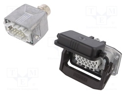 Connector: HDC; Type: with cable gland; Pitch: 57x27mm; 500V; 16A