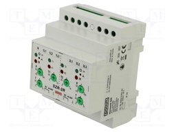 Voltage monitoring relay; for DIN rail mounting; DPDT; IP20