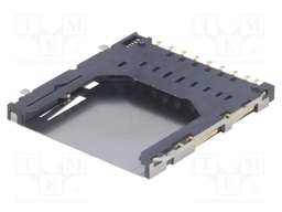 Connector: for cards; SD; push-push; SMT; gold-plated; PIN: 12; 0.5A