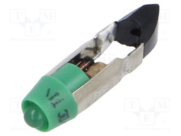 Indicator: LED; T5,5K; green; plastic; 12VAC; 12VDC; -20÷60°C; 3mm