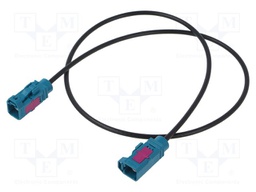 Cable; Fakra socket,both sides; black; straight; 0.5m