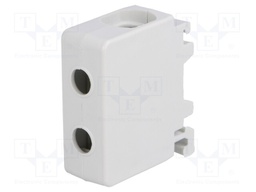 Splice terminal: rail; 50mm2; ways: 1; terminals: 2; grey; TS35; 600V