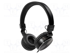 Headphones; black; Jack 3,5mm; 20÷20000Hz; 32Ω; 95dB; 1.2m