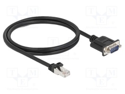 Cable; D-Sub 9pin plug,RJ45 plug; PVC; 1m; black; Cat 5e