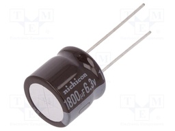 Capacitor: electrolytic; low impedance; THT; 1800uF; 6.3VDC; ±20%
