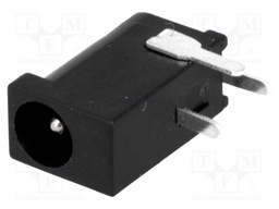 Socket; DC supply; male; 3,8/1mm; 1mm; with on/off switch; THT