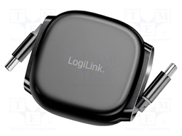 Cable; USB 2.0,rolled; USB C plug; 1m; black; TPE; 480Mbps; 60W