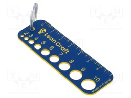 Size gauge; drill bits,screws; blue