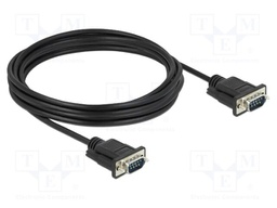 Cable; D-Sub 9pin plug,both sides; PVC; Len: 4m; black; Øcable: 5mm