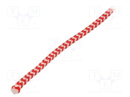 Rope; polypropylene; Ørope: 4mm; L: 25m; with a core; white-red