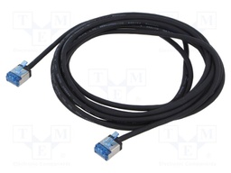 Patch cord; U/FTP; 6a; stranded; Cu; LSZH; black; 3m; 32AWG; -20÷75°C