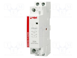 Contactor: 2-pole installation; 25A; 230VAC; NC + NO; IP20; RXC25