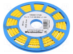 Markers for cables and wires; PVC; yellow; leaded; -30÷80°C