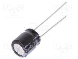Capacitor: electrolytic; THT; 220uF; 16VDC; Ø8x9mm; Pitch: 3.5mm