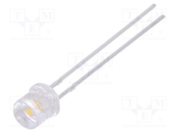 LED; 5mm; white warm; 1000÷1700mcd; 100°; Front: flat; 3000(typ)K
