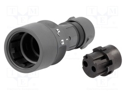 Connector: circular; plug; female; PIN: 2; w/o contacts; for cable