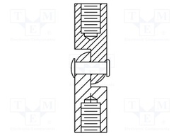 Screwed spacer sleeve; 25.4mm; Int.thread: UNC6-32; cylindrical