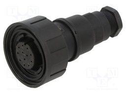 Connector: circular; plug; female; PIN: 12; 5A; 50V; w/o contacts