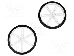 Wheel; white; Shaft: D spring; Pcs: 2; push-in; Ø: 80mm; W: 10mm