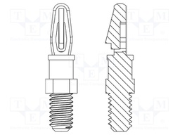 PCB distance; polyamide 66; L: 3.2mm; screwed rod,snap fastener