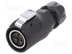 Plug; Connector: circular; MRD; PIN: 4; gold flash; 10A; soldering