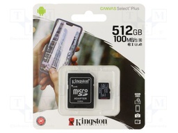 Memory card; microSD; R: 100MB/s; W: 80MB/s; Class 10 UHS I U3