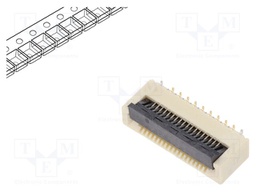 Connector: FFC/FPC; 30V; PIN: 18; vertical; SMT; gold-plated; 0.5A
