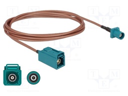 Cable; 1.8m; Fakra Z male,Fakra Z female; transparent; 50Ω