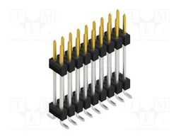 Connector: pin strips; pin header; male; PIN: 18; 2.54mm; SMT; 2x9
