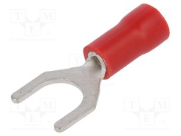 Fork terminal; M6; Ø: 6.4mm; 0.5÷1mm2; crimped; for cable; red