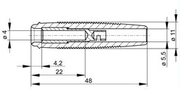 Connector: 4mm banana; socket; 16A; 30VAC; 60VDC; yellow; on cable