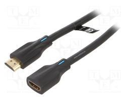 Cable; HDMI 2.1; HDMI socket,HDMI plug; PVC; 2m; black; 28AWG