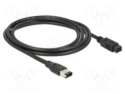 Cable; FireWire 6pin plug,FireWire 9pin plug; 2m; black; 400Mbps