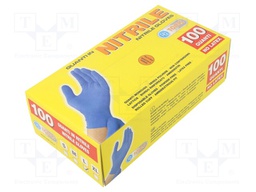 Protective gloves; Size: 9,L; blue; nitryl; 100pcs.