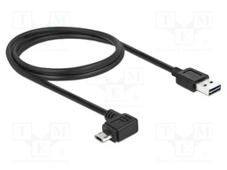 Cable; USB 2.0; gold-plated; 1m; black; 24AWG,28AWG; 480Mbps